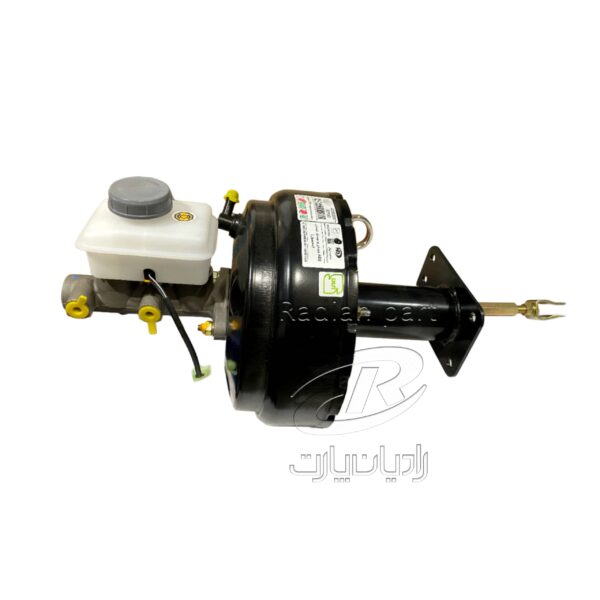 مجموعه بوستر و پمپ ترمز ABS مستر آلومينيومي دبه چهارگوش مناسب نیسان سایپا HESS